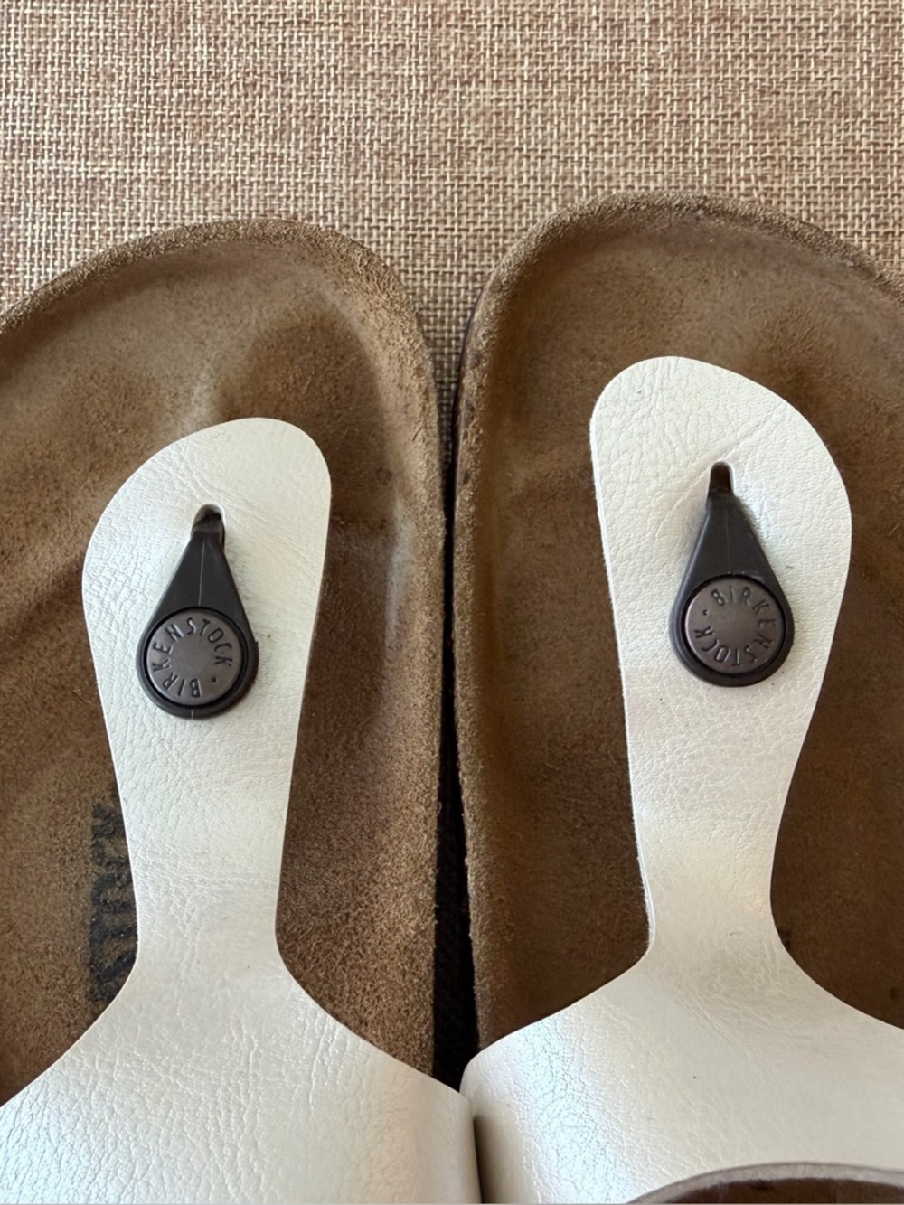 Birkenstock Cream Thong Sandal - Picture 2 of 6